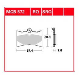 TRW ZF KLOCKI HAMULCOWE KH126 ORGANIC APRILIA AF 125 89-92, RS 125 95-06, GILERA NORDWEST 600 91-93, MOTO GUZZI QUOTA 1000 89-97