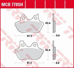 TRW ZF KLOCKI HAMULCOWE KH400 SINTER STREET XL 883 99-03, XL 1200 00-03, FLHRI / FLSTC / FXD 1450 99-07, FLHRC / FLHX / FXDL 158