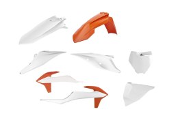 POLISPORT KOMPLET PLASTIKÓW KTM SX/SX-F '19-'22 W ZESTAWIE TABLICA PRZEDNIA (8574200001) KOLOR BIAŁY POMARAŃCZOWY OEM