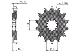 SUNSTAR ZĘBATKA PRZEDNIA 2046 14 HONDA CMX 250`87-`05 (JTF270.14) (ŁAŃC. 520) (204614JT)
