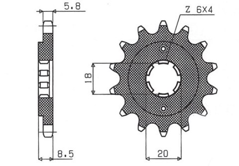 SUNSTAR ZĘBATKA PRZEDNIA 2046 14 HONDA CMX 250`87-`05 (JTF270.14) (ŁAŃC. 520) (204614JT)