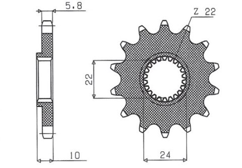 SUNSTAR ZĘBATKA PRZEDNIA 402 15 BMW F 650 '94-'13, APRILIA PEGASO 650 '98-'04 (JTF402.15) (ŁAŃC. 520) (40215JT)