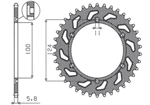 SUNSTAR ZĘBATKA TYLNA 1027 39 DUCATI 750SS '91-'98, 900 '92-'98 (JTR735.39) (ŁAŃC. 520) (102739JT) SUNSTAR ZĘBATKA TYLNA 1027 39 DUCATI 750SS '91-'98, 900 '92-'98 (JTR735.39) (ŁAŃC. 520) (102739JT)