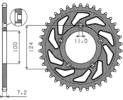 SUNSTAR ZĘBATKA TYLNA 4443 36 DUCATI 749 '03-'06 (JTR744.36) (ŁAŃC. 525) (444336JT) SUNSTAR ZĘBATKA TYLNA 4443 36 DUCATI 749 '03-'06 (JTR744.36) (ŁAŃC. 525) (444336JT)