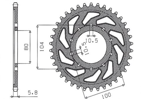 SUNSTAR ZĘBATKA TYLNA 478 40 KAWASAKI ZX6R (05-13), Z750 (JTR478.40) (ŁAŃC. 520) (47840JT) SUNSTAR ZĘBATKA TYLNA 478 40 KAWASAKI ZX6R (05-13), Z750 (JTR478.40) (ŁAŃC. 520) (47840JT)
