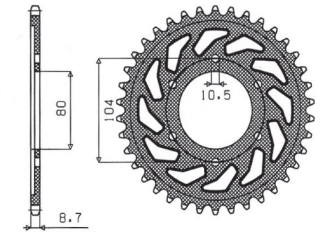 SUNSTAR ZĘBATKA TYLNA 488 40 KAWASAKI KZ 650 SR 77-80, Z 500B3 81, Z 400F 8385 (JTR488.40) (ŁAŃC. 530) (48840JT) SUNSTAR ZĘBATKA TYLNA 488 40 KAWASAKI KZ 650 SR 77-80, Z 500B3 81, Z 400F 8385 (JTR488.40) (ŁAŃC. 530) (48840JT)