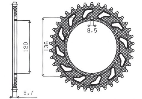 SUNSTAR ZĘBATKA TYLNA 864 44 YAMAHA XJ 600 H,N 84-91, YX 600 RADIAN 86-87 (JTR862.44) (ŁAŃC. 530) (86444JT) SUNSTAR ZĘBATKA TYLNA 864 44 YAMAHA XJ 600 H,N 84-91, YX 600 RADIAN 86-87 (JTR862.44) (ŁAŃC. 530) (86444JT)