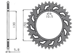 SUNSTAR ZĘBATKA TYLNA 236 48 HONDA NX 650 '88-'90, FMX 650 '05-'08, XR 600 88-90, YAMAHA XJ6 600 '09-'13 (JTR245/3.48)* (ŁAŃC. 5
