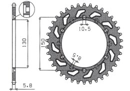 SUNSTAR ZĘBATKA TYLNA 236 53 / 245 53 HONDA NX 650 95-01, YAMAHA XJ 6 09-15, YAMAHA WR 250R '08-'10, APRILIA TUAREG RALLY 125 '9