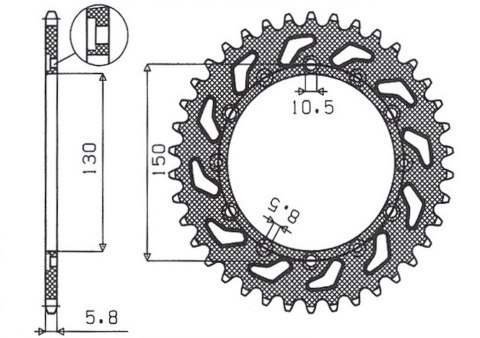 SUNSTAR ZĘBATKA TYLNA 236 53 / 245 53 HONDA NX 650 95-01, YAMAHA XJ 6 09-15, YAMAHA WR 250R '08-'10, APRILIA TUAREG RALLY 125 '9 SUNSTAR ZĘBATKA TYLNA 236 53 / 245 53 HONDA NX 650 95-01, YAMAHA XJ 6 09-15, YAMAHA WR 250R '08-'10, APRILIA TUAREG RALLY 125 '9