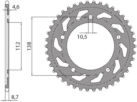 SUNSTAR ZĘBATKA TYLNA 4383 48 YAMAHA YZF R6 '99-'02 (JTR1873.48) (ŁAŃC. 532) (438348) SUNSTAR ZĘBATKA TYLNA 4383 48 YAMAHA YZF R6 '99-'02 (JTR1873.48) (ŁAŃC. 532) (438348)