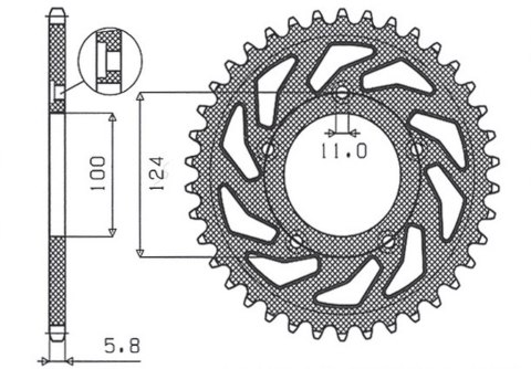 SUNSTAR ZĘBATKA TYLNA 4444 45 DUCATI MONSTER / ABS 821 '15- 20, PANIGALE 899 898 '14-15, SCRAMBLER ABS 800 '15-16 (JTR746.45) (Ł SUNSTAR ZĘBATKA TYLNA 4444 45 DUCATI MONSTER / ABS 821 '15- 20, PANIGALE 899 898 '14-15, SCRAMBLER ABS 800 '15-16 (JTR746.45) (Ł