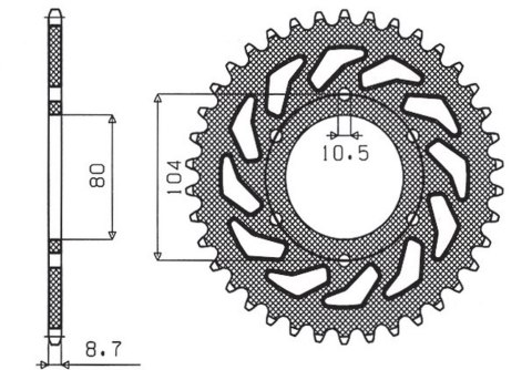 SUNSTAR ZĘBATKA TYLNA 501 33 KAWASAKI Z 750C '80-87, GPZ 1100 '81-85, GPZ 750 '83-89, GPZ 750 TURBO '82-87 (ŁAŃC. 630) SUNSTAR ZĘBATKA TYLNA 501 33 KAWASAKI Z 750C '80-87, GPZ 1100 '81-85, GPZ 750 '83-89, GPZ 750 TURBO '82-87 (ŁAŃC. 630)