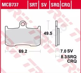 TRW ZF KLOCKI HAMULCOWE KH347 SPIEK METALICZNY SINTER RACING KAWASAKI Z 800 13-17, Z 900 17-21, Z 1000 03-06, SUZUKI GSX 750 17-