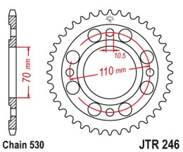 JT ZĘBATKA TYLNA 246 36 HONDA CB 400N '79-'80(24636JT) (ŁAŃC.530)