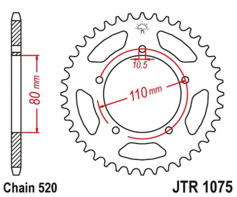 JT ZĘBATKA TYLNA 4347 39 KYMCO 250 VENOX '04-09' (434739JT) (ŁAŃC.520) JT ZĘBATKA TYLNA 4347 39 KYMCO 250 VENOX '04-09' (434739JT) (ŁAŃC.520)