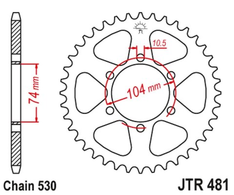 JT ZĘBATKA TYLNA 481 40 KAWASAKI Z 400/550 '80-83', Z 650 '79', KH 500 '72-75' (48140JT) (ŁAŃC.530) JT ZĘBATKA TYLNA 481 40 KAWASAKI Z 400/550 '80-83', Z 650 '79', KH 500 '72-75' (48140JT) (ŁAŃC.530)