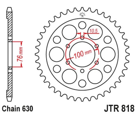 JT ZĘBATKA TYLNA 818 40 SUZUKI GS 750 '80-81 (81840JT) (ŁAŃC. 630) JT ZĘBATKA TYLNA 818 40 SUZUKI GS 750 '80-81 (81840JT) (ŁAŃC. 630)