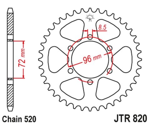 JT ZĘBATKA TYLNA 829 42 SUZUKI DR 250 '82-87, SP 250 '82-85, DR 370 '78-79, SP 370 '77-82 (82942JT) (ŁANC. 520) JT ZĘBATKA TYLNA 829 42 SUZUKI DR 250 '82-87, SP 250 '82-85, DR 370 '78-79, SP 370 '77-82 (82942JT) (ŁANC. 520)