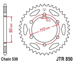 JT ZĘBATKA TYLNA 850 33 YAMAHA XS 650 '75-81 (85033JT) (ŁAŃC. 530)