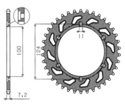 SUNSTAR ZĘBATKA TYLNA 4366 40 DUCATI MONSTER S4 916 '01-03, ST4 996 '02-05 (ŁAŃC. 525) (436640JT) SUNSTAR ZĘBATKA TYLNA 4366 40 DUCATI MONSTER S4 916 '01-03, ST4 996 '02-05 (ŁAŃC. 525) (436640JT)