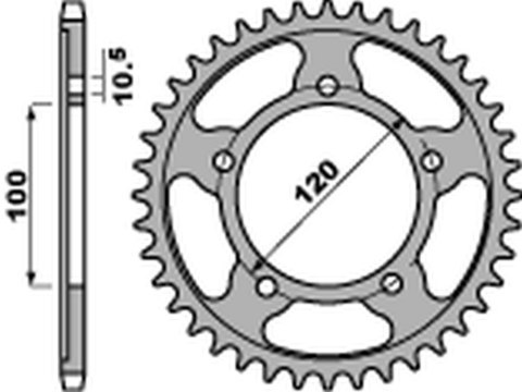 PBR WYPRZEDAZ ZĘBATKA TYLNA 4447 41 C45 APRILIA RSV 4RF '15-'17, RSV4 RR '16-'17, TUONO 1000/1100 '06-'15 (JTR713.41) (ŁAŃC.525)