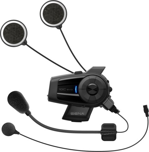 SENA INTERKOM MOTOCYKLOWY 10C-EVO BLUETOOTH 4.1 DO 1600M Z KAMERĄ ULTRA HD 4K I UNIWERSALNYM ZESTAWEM MIKROFONÓW ( BEZ RADIA ) (