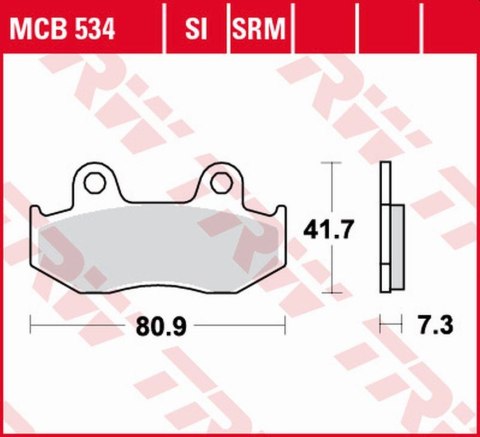 TRW ZF KLOCKI HAMULCOWE KH092 ORGANIC HONDA CR 125R '84-'86, MTX 125 '85-'95, NES/SH 125/150 '00-'08, XL 125R '85-'91, XL 250R '
