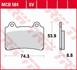 TRW ZF KLOCKI HAMULCOWE KH123 ORGANIC YAMAHA FZR 750/1000 GENESIS '86-'88, TRX 850 '96-'99, FJ 1200 '91-'95, XJR 1200 '96-'98, X