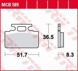 TRW ZF KLOCKI HAMULCOWE KH151 ORGANIC HONDA ZB 50 MONKEY '88-'91, NH 125 LEAD '86-'88, SYM CINDERELA 50/125 '99-'02, MIO 50 '05-