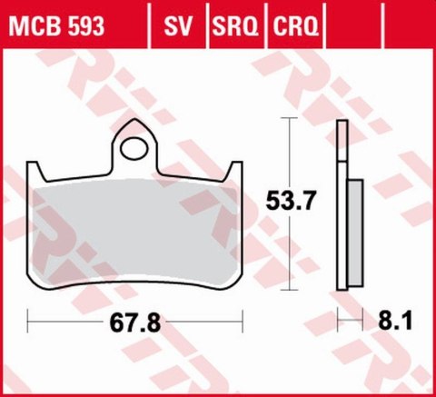 TRW ZF KLOCKI HAMULCOWE KH187 SINTER TRACK HONDA CB 250F HORNET '96-'01, NTV 600 BROS/NT 650 HAWK '88-'90, NR 750 '92-, RVF 750R TRW ZF KLOCKI HAMULCOWE KH187 SINTER TRACK HONDA CB 250F HORNET '96-'01, NTV 600 BROS/NT 650 HAWK '88-'90, NR 750 '92-, RVF 750R