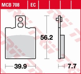 TRW ZF KLOCKI HAMULCOWE KH47 ORGANIC APRILIA LEONARDO 125/150 '96-'99, SYM JET 50 '07-'15, CAGIVA CUCCIOLO 50 '97-, PRZÓD