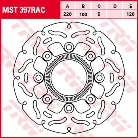 TRW ZF TARCZA HAMULCOWA TYŁ KAWASAKI ER-6 650 '06-'16, KLE 650 VERSYS '07-'14, NINJA 650, Z 650 '17-, (220X100X5MM) WAVE TRW ZF TARCZA HAMULCOWA TYŁ KAWASAKI ER-6 650 '06-'16, KLE 650 VERSYS '07-'14, NINJA 650, Z 650 '17-, (220X100X5MM) WAVE