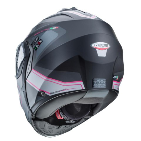 CABERG PROMOCJA KASK SZCZĘKOWY FLIP-UP MODEL DUKE X KOLOR CZARNY MAT/SZARY/SREBRNY/FUKSJA (INTENSYWNY ODCIEŃ RÓŻOWEGO) ROZMIAR M CABERG PROMOCJA KASK SZCZĘKOWY FLIP-UP MODEL DUKE X KOLOR CZARNY MAT/SZARY/SREBRNY/FUKSJA (INTENSYWNY ODCIEŃ RÓŻOWEGO) ROZMIAR M