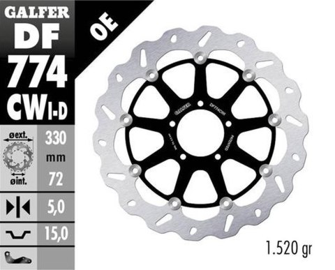 GALFER TARCZA HAMULCOWA PRZÓD DUCATI 1098 '07-'08; 1198S/R '09-; 1103/1199/1299 PANIGALE '12-; MULTISTRADA 1103 V4 '21-23 (LEWA) GALFER TARCZA HAMULCOWA PRZÓD DUCATI 1098 '07-'08; 1198S/R '09-; 1103/1199/1299 PANIGALE '12-; MULTISTRADA 1103 V4 '21-23 (LEWA)