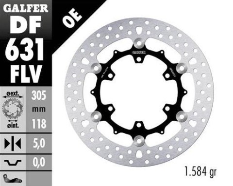 GALFER TARCZA HAMULCOWA PRZÓD BMW K100/K1100/R850/R1100 (305X118X5) GALFER TARCZA HAMULCOWA PRZÓD BMW K100/K1100/R850/R1100 (305X118X5)