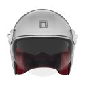 NOX PREMIUM KASK OTWARTY JET HERITAGE SOLID KOLOR SREBRNY ROZMIAR M