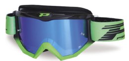 PROGRIP GOGLE PG3201-138 FL ATZAKI KOLOR CZARNY ZIELONY (SZYBA PG 3246C NIEBIESKA LUSTRZANA ANTISCRATCH, NO FOG, ANTI UV) (3201-