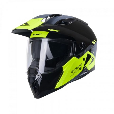 KENNY RACING KASK DUAL ADVENTURE MODEL EXTREME GRAPHIC NEON YELLOW KOLOR CZARNY/SZARY/ŻÓŁTY ROZMIAR L (59 - 60 CM) KENNY RACING KASK DUAL ADVENTURE MODEL EXTREME GRAPHIC NEON YELLOW KOLOR CZARNY/SZARY/ŻÓŁTY ROZMIAR L (59 - 60 CM)