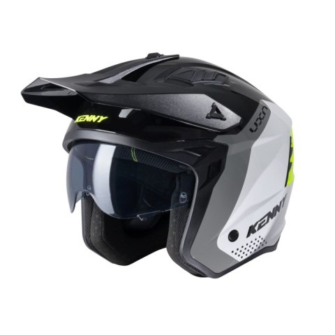 KENNY RACING KASK OTWARTY JET MODEL MILES GRAPHIC BLACK/NEON YELLOW KOLOR BIAŁY/SZARY/CZARNY/ŻÓŁTY FLUO ROZMIAR M ( 57 - 58 CM ) KENNY RACING KASK OTWARTY JET MODEL MILES GRAPHIC BLACK/NEON YELLOW KOLOR BIAŁY/SZARY/CZARNY/ŻÓŁTY FLUO ROZMIAR M ( 57 - 58 CM )