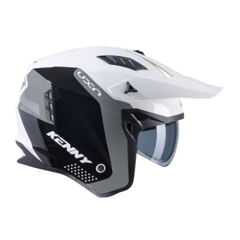KENNY RACING KASK OTWARTY JET MODEL MILES GRAPHIC WHITE/GREY KOLOR BIAŁY/SZARY/CZARNY ROZMIAR L ( 59 - 60 CM ) KENNY RACING KASK OTWARTY JET MODEL MILES GRAPHIC WHITE/GREY KOLOR BIAŁY/SZARY/CZARNY ROZMIAR L ( 59 - 60 CM )