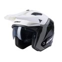 KENNY RACING KASK OTWARTY JET MODEL MILES GRAPHIC WHITE/GREY KOLOR BIAŁY/SZARY/CZARNY ROZMIAR L ( 59 - 60 CM )