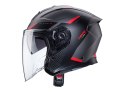 CABERG KASK OTWARTY JET OTWARTY FLYON II BOSS KOLOR CZARNY/SZARY/CZERWONY MAT ROZMIAR XL