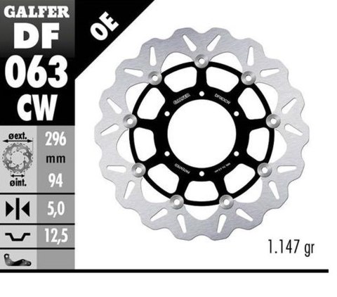 GALFER TARCZA HAMULCOWA PRZÓD HONDA CBR 600F4 i SPORT '01-'10; CB 900 HORNET '01-; VTX 1800C '01- (WAVE FLOATING) (296X94X5MM) GALFER TARCZA HAMULCOWA PRZÓD HONDA CBR 600F4 i SPORT '01-'10; CB 900 HORNET '01-; VTX 1800C '01- (WAVE FLOATING) (296X94X5MM)