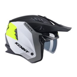 KENNY RACING KASK OTWARTY JET MODEL MILES GRAPHIC BLACK/NEON YELLOW KOLOR BIAŁY/SZARY/CZARNY/ŻÓŁTY FLUO ROZMIAR XL ( 61 - 62 CM 
