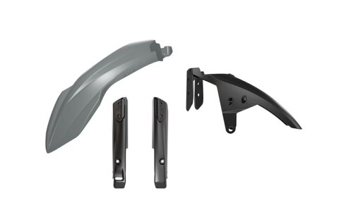 RACETECH (RTECH) KOMPLETNY BŁOTNIK PRZÓD Z OSŁONAMI TELESKOPÓW ( AMORTYZATORÓW ) YAMAHA T7 TENERE 700 '19-'24 KOLOR SZARY / CZAR