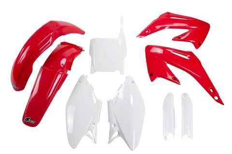 UFO KOMPLET PLASTIKÓW (FULL KIT) Z OSŁONAMI TELESKOPÓW (AMORTYZATORÓW) HONDA CR 125/250 '04-'07 KOLOR OEM (CZERWONY/BIAŁY) (HO10 UFO KOMPLET PLASTIKÓW (FULL KIT) Z OSŁONAMI TELESKOPÓW (AMORTYZATORÓW) HONDA CR 125/250 '04-'07 KOLOR OEM (CZERWONY/BIAŁY) (HO10
