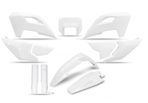 UFO KOMPLET PLASTIKÓW (FULL KIT) Z OSŁONAMI TELESKOPÓW (AMORTYZATORÓW) HUSQVARNA TE 150 / 250 / 300 '24-'25, FE 250 / 350 / 450 