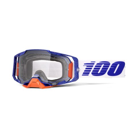 100 PROCENT GOGLE ARMEGA LAVINGAAD - CLEAR LENS - KOLOR NIEBIESKI/BIAŁY SZYBKA PRZEŹROCZYSTA
