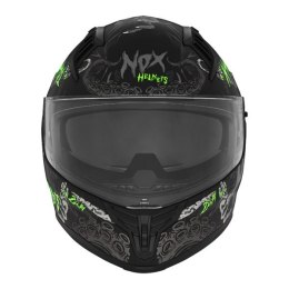 NOX KASK INTEGRALNY (FULL FACE) N731 ZUMBI KID / JUNIOR (DZIECIĘCY) KOLOR CZARNY/ZIELONY FLUO MAT ROZMIAR S